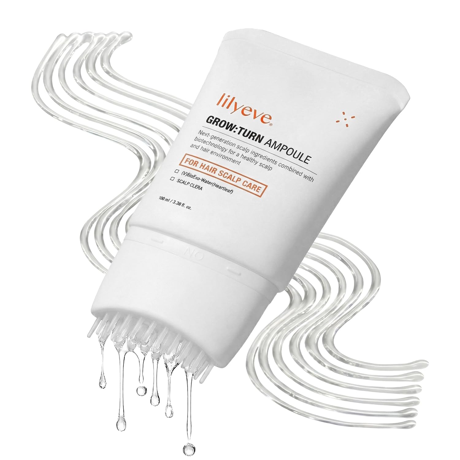 White Smoke lilyeve GROWTURN Hair Growth Serum with Built-in Brush, Heartleaf-Derived Exosomes to Revitalize, Scalp Massager, Korean Hair Care, 3.38 fl. oz. (Pack of 1)