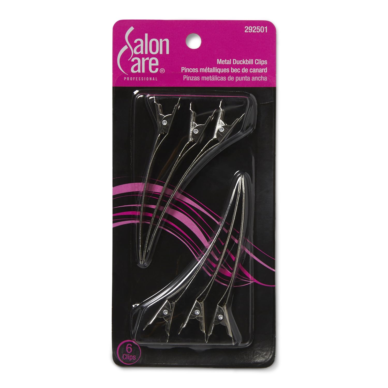 Black Salon Care Metal Duckbill Clips