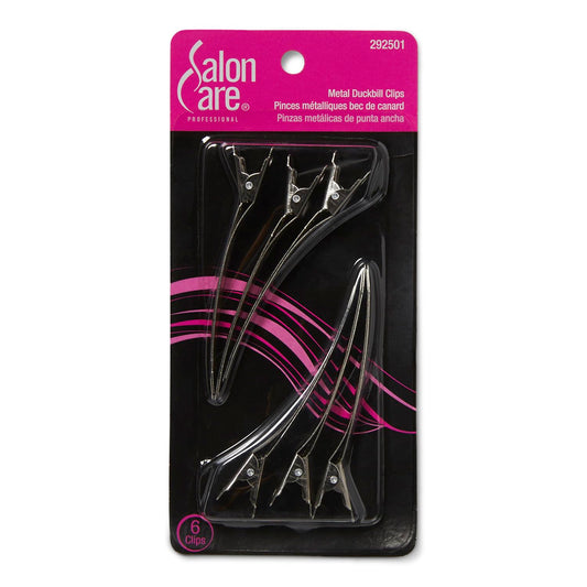 Black Salon Care Metal Duckbill Clips