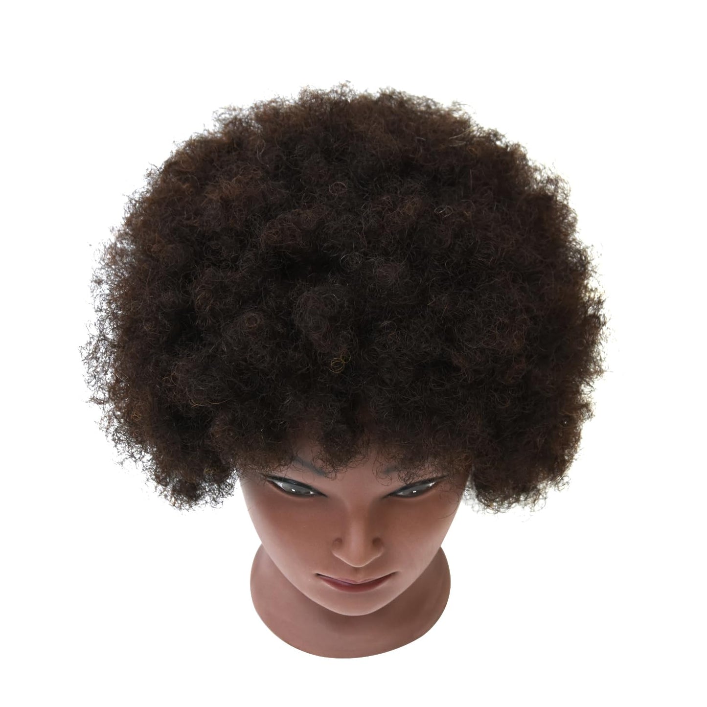 White Smoke Afro Mannequin Head with 100% Human Hair Curly Hair Hairdresser Hair Styling Manikin Head Cosmetology Doll Head for Display Practice Braiding Styling with Clamp Stand