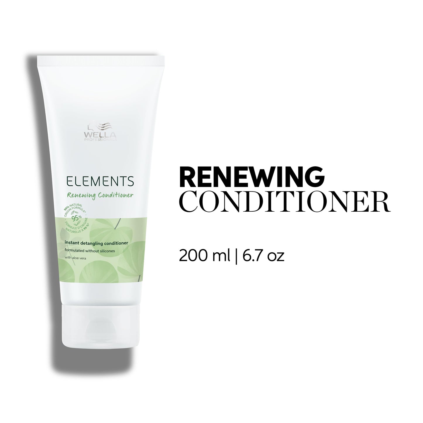White Smoke Wella Professionals Elements Gentle Renewing Conditioner with Aloe Vera | Gentle for All Hair Types | Without Sulfate & Silicone | 6.7 Fl Oz