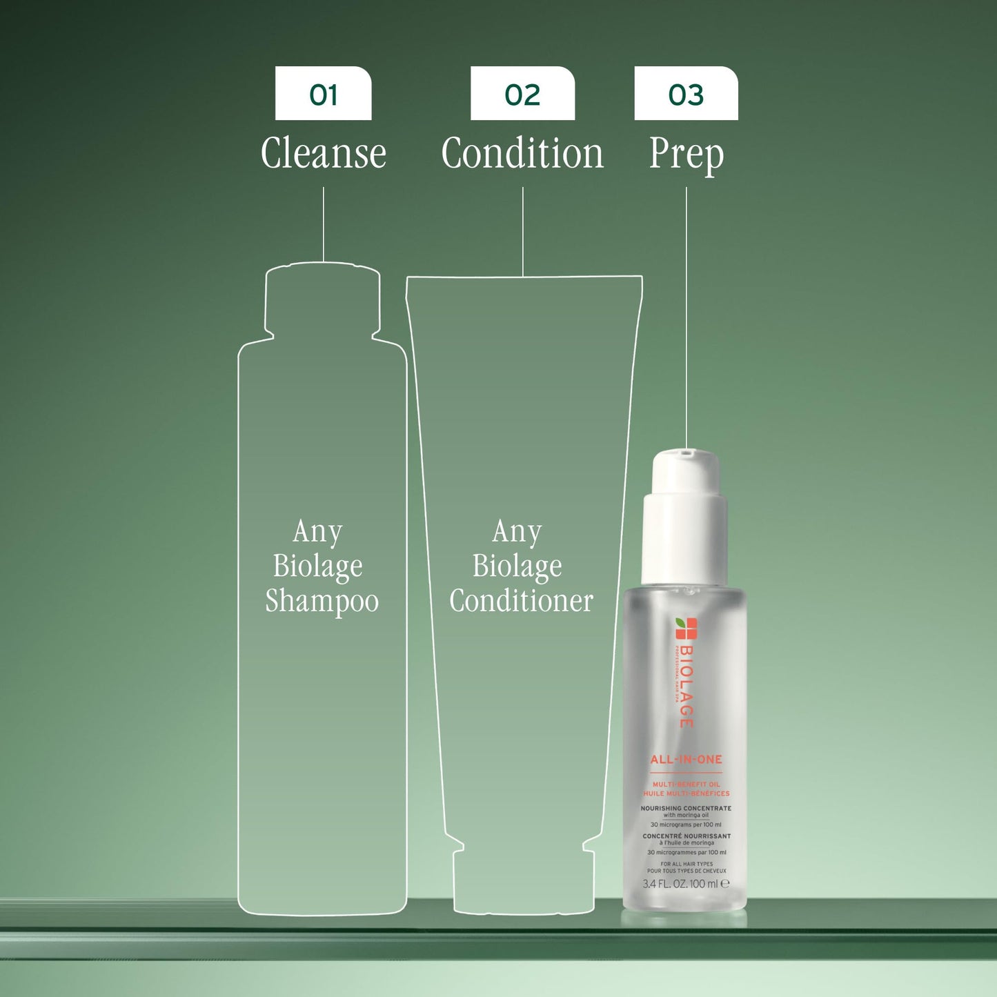 Dim Gray Biolage All-In-One Multi-Benefit Styling Oil - Detangles, Nourishes & Smoothes, For All Hair Types, With Moringa Oil, Vegan, 3.4 Fl Oz