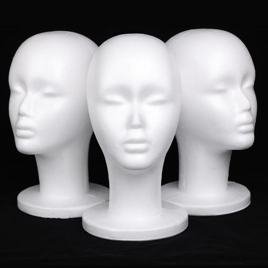 Black Leeven 3 Packs Foam Wig Head Female Styrofoam Mannequin Head Stand for wigs foam heads Wig Display for Style, Model, Display Hair, Hats, Hairpieces, Mask , Salon and Travel
