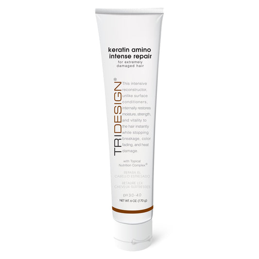 White Smoke TRIDESIGN Keratin Amino Intense Repair - Keratin Hair Treatment with Coconut Oil, Amino Acids, & Hydrolyzed Keratin Protein - Moisturizing Hair Mask for Damaged Hair & Deep Conditioning - 6 oz