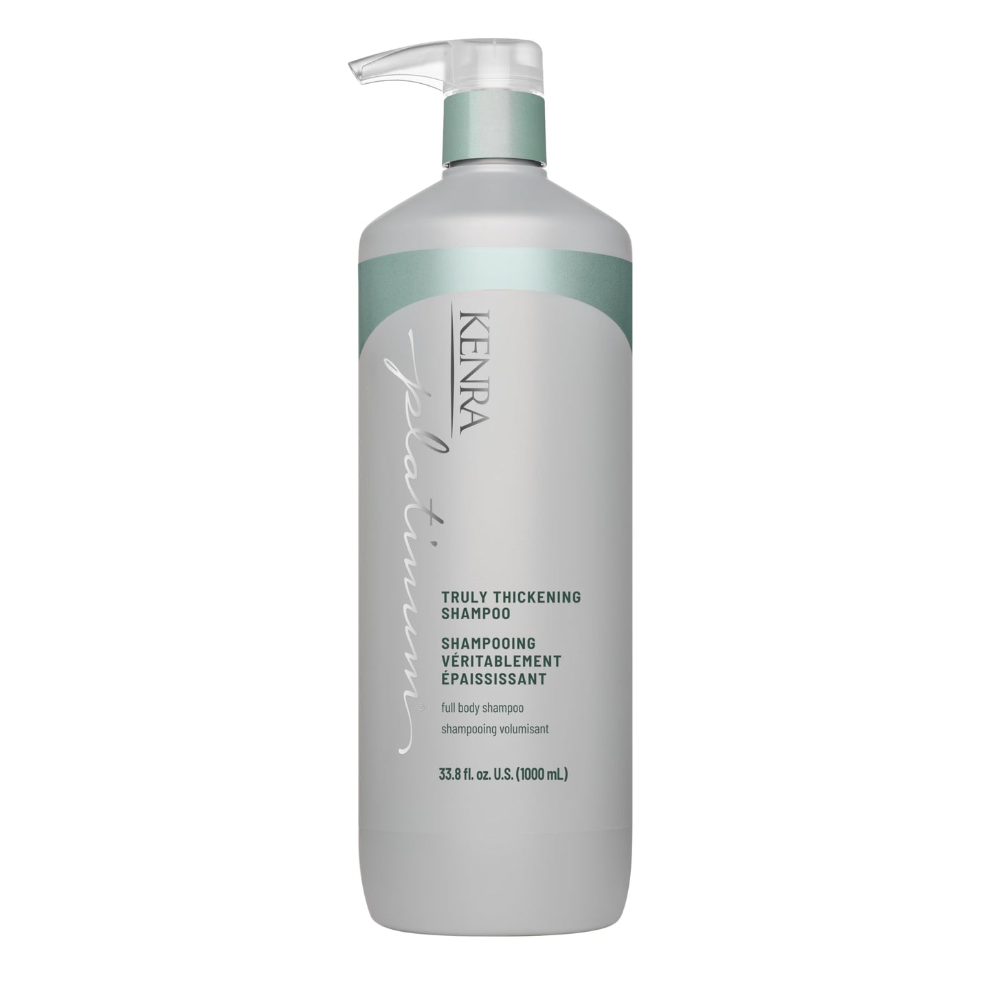 Gray Kenra Platinum Truly Thickening Shampoo | Volumizing + Fuller-Looking Hair | Adds Body | Lightweight | for Fine & Thin Hair | Sulfate Free | Color Safe 33.8oz