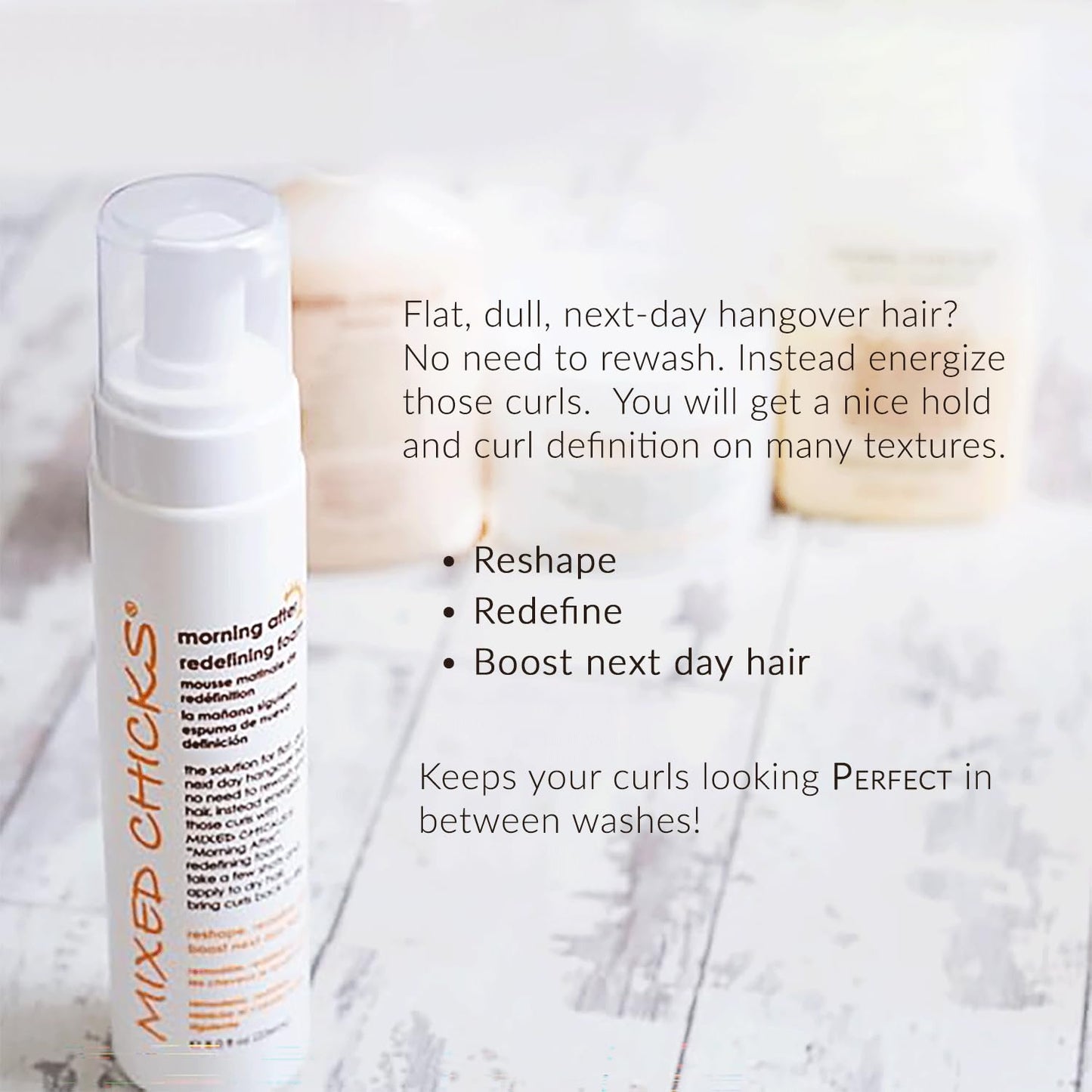 Lavender Mixed Chicks Morning After Redefining Hair Foam, 8 fl.oz. / 236ml