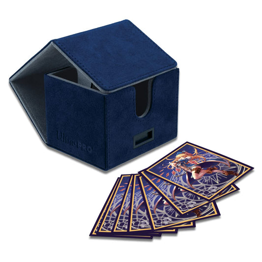 White Smoke Ultra Pro - Vivid Alcove Edge Deck Box (Blue) - Protect and Store up to 100 Double Sleeves Standard Size Cards, Perfect for Sports Cards, Gaming Cards & Collectible Trading Cards