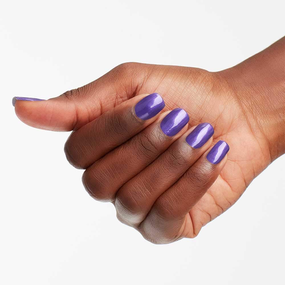 White Smoke OPI Nail Lacquer Purple With a Purpose | Opaque Dark Purple Shimmer Chip Resistant Nail Polish | Fast Drying, Streak Free