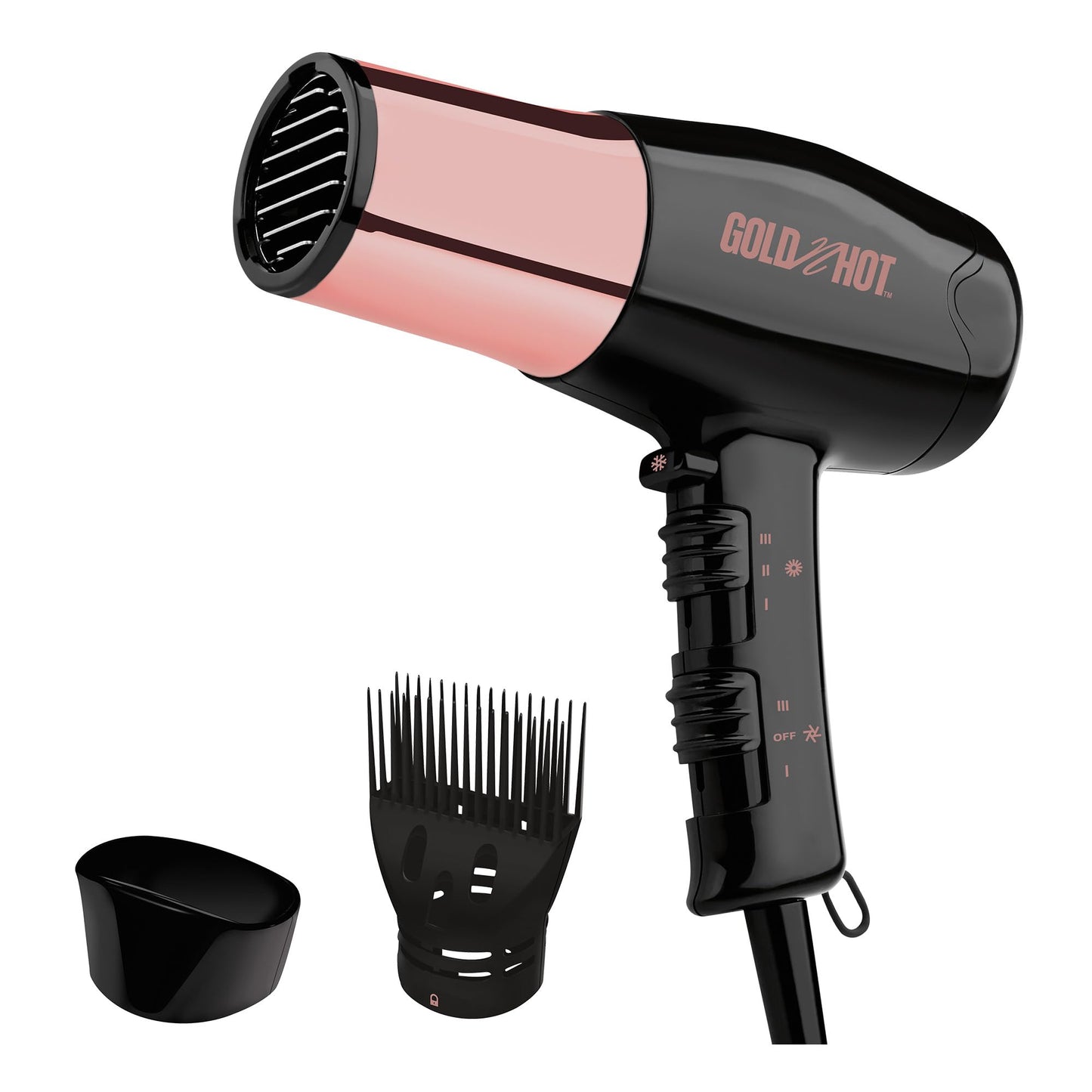 White Smoke GOLD N HOT 1875 WATT Full Size Euro Dryer with Rose Gold Barrel