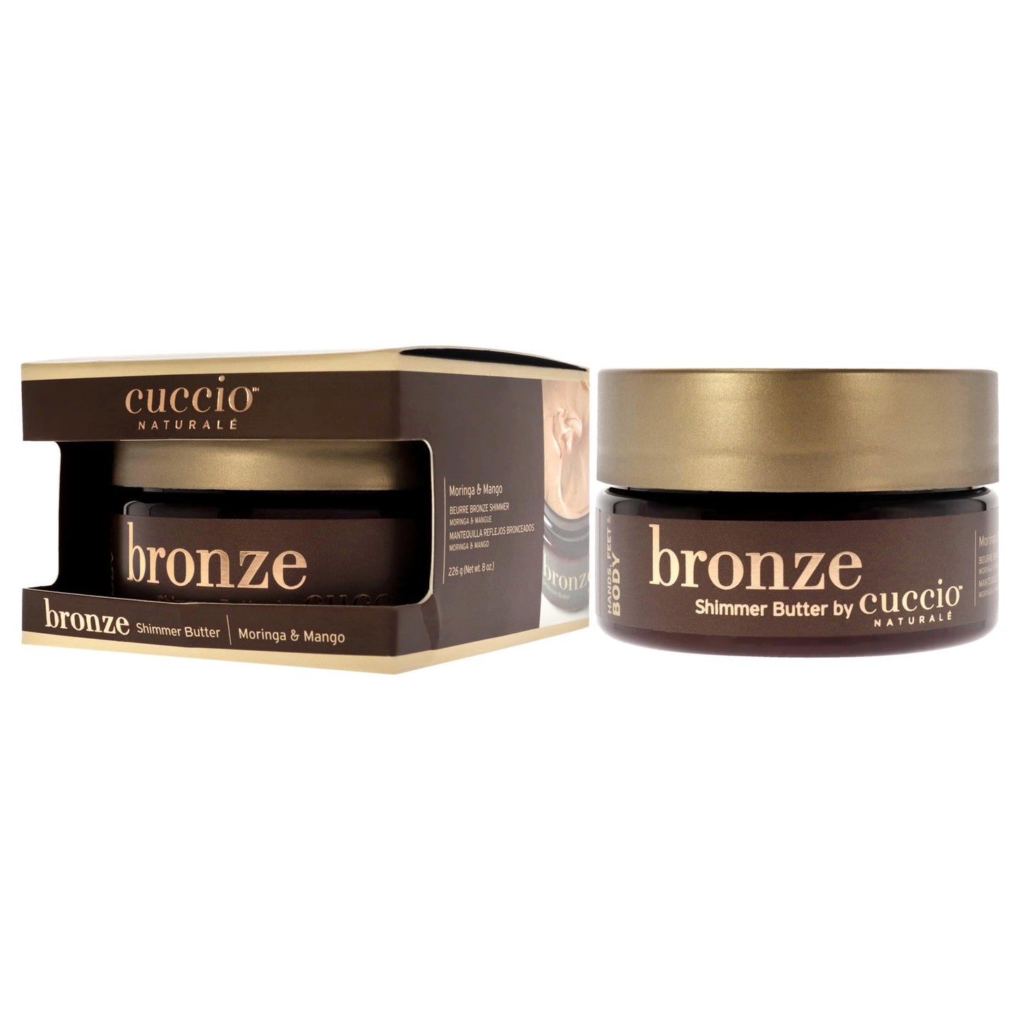 White Smoke Cuccio Naturale Bronze Shimmer Butter - Hydrates Hands And Feet For Glow And Light Shine - Available In Two Bright And Shiny Shades - Naturally Rich In Fatty Acids And Antioxidants - 8 Oz,Pink