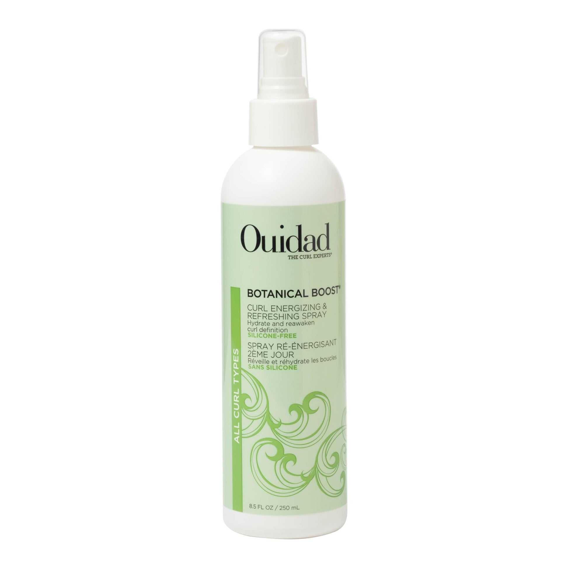 White Smoke Ouidad Botanical Boost Curl Energizing & Refreshing Hair Spray, 8.5 fl oz, Lasting Definition, No-Residue Refresher Spray for Curly Hair, Adds Weightless Moisture, All Curl Types
