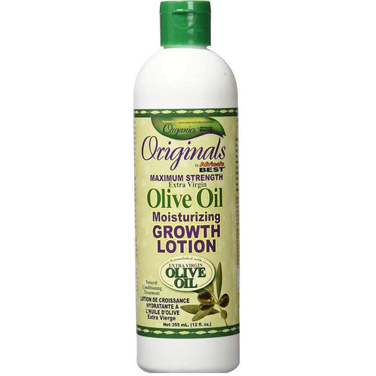 White Smoke Africa's Best Originals Maximum Strength Extra Virgin Olive Oil Moisturizing Growth Lotion 12 oz (Pack of 2)