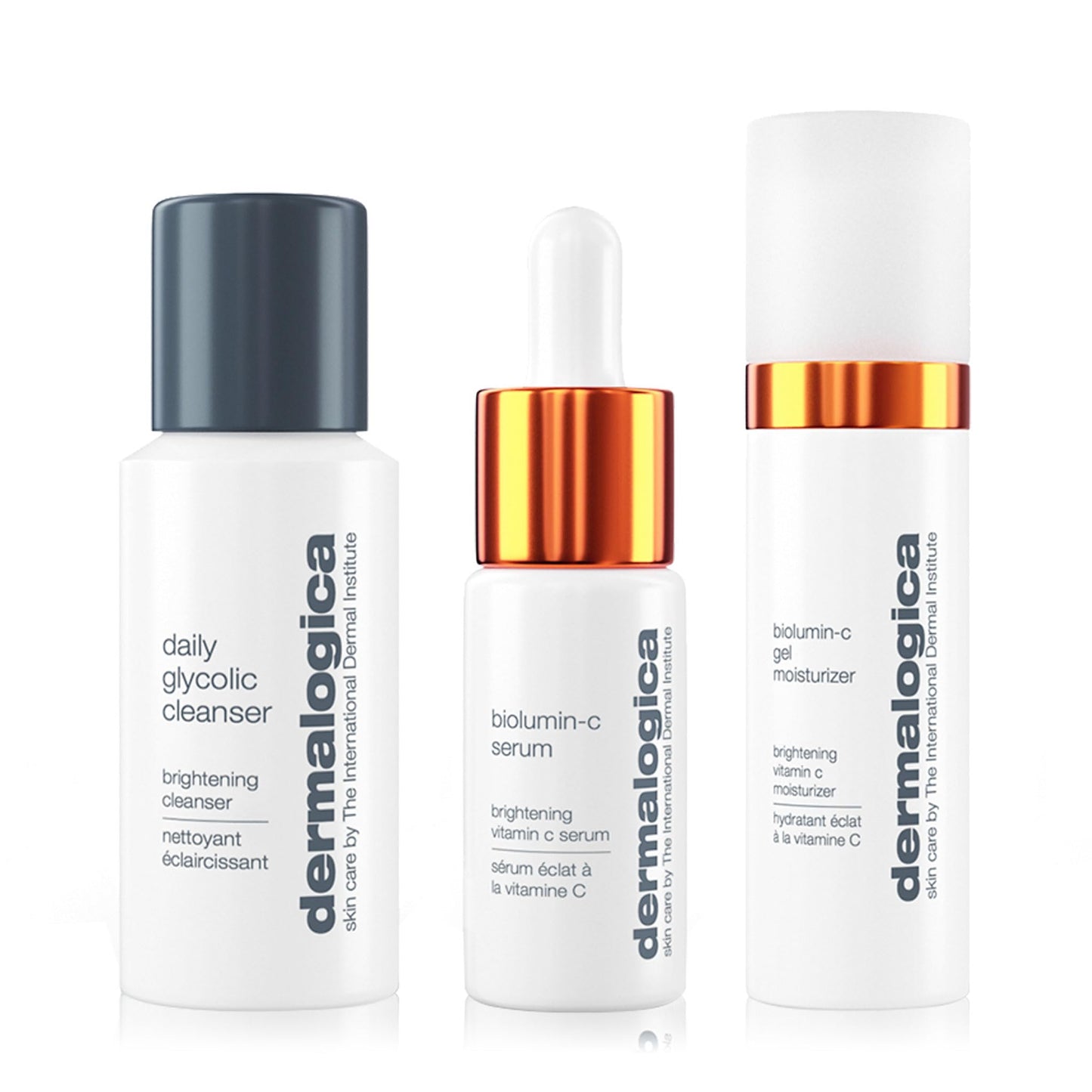 White Smoke Dermalogica Daily Brightness Boosters Facial Skin Care Kit - Contains BioLumin-C Serum (0.3 oz), BioLumin-C Gel Moisturizer (0.5 oz), and Daily Glycolic Cleanser (1 oz)