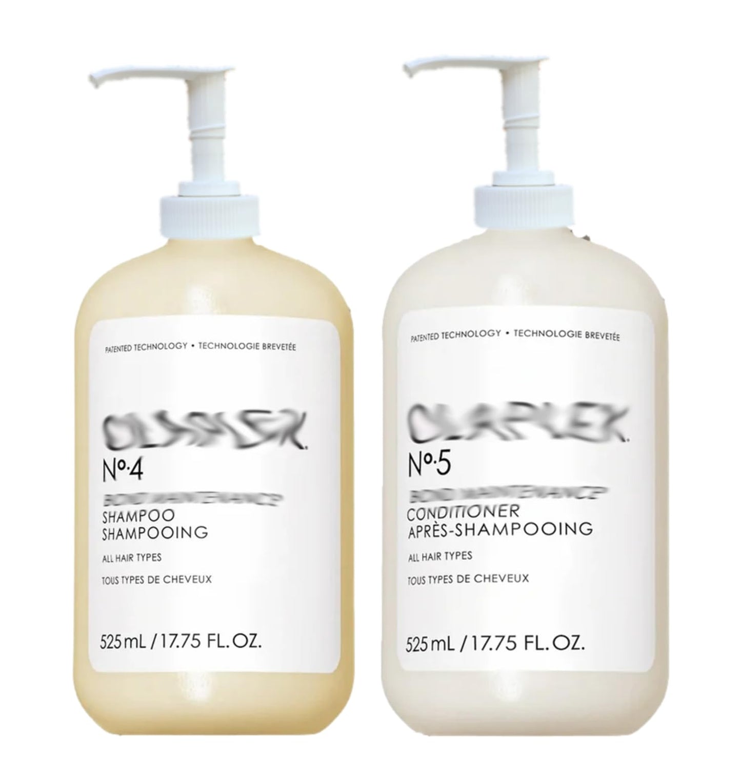 White Smoke Dispenser Pumps Compatible with the New Size Jumbo Olaplex No. 4 Shampoo and No. 5 Conditioner 17.75 oz, 525 ml Size Bottles, Ultra Essentials (Two White Pumps - 4 and 5 (17.75oz Jumbo)