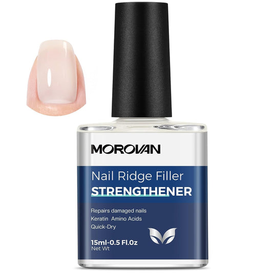 White Smoke Morovan Nail Strengthener and Growth: Milky White Nail Polish Hardener Ridge Filler, Nail Repair for Damaged Nails, Natural Keratin Growth Polish and Concealer, Nail Care for women