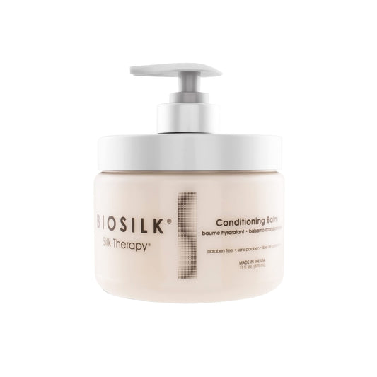 White Smoke BioSilk Silk Therapy Conditioning Balm, Restores Shine & Smoothness, Deep Conditioning Treatment, Sulfate, Paraben & Cruelty-Free, 11 Oz
