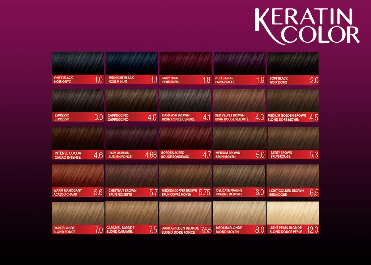Black Schwarzkopf Keratin Color Permanent Hair Color Cream, 4.3 Red Velvet Brown