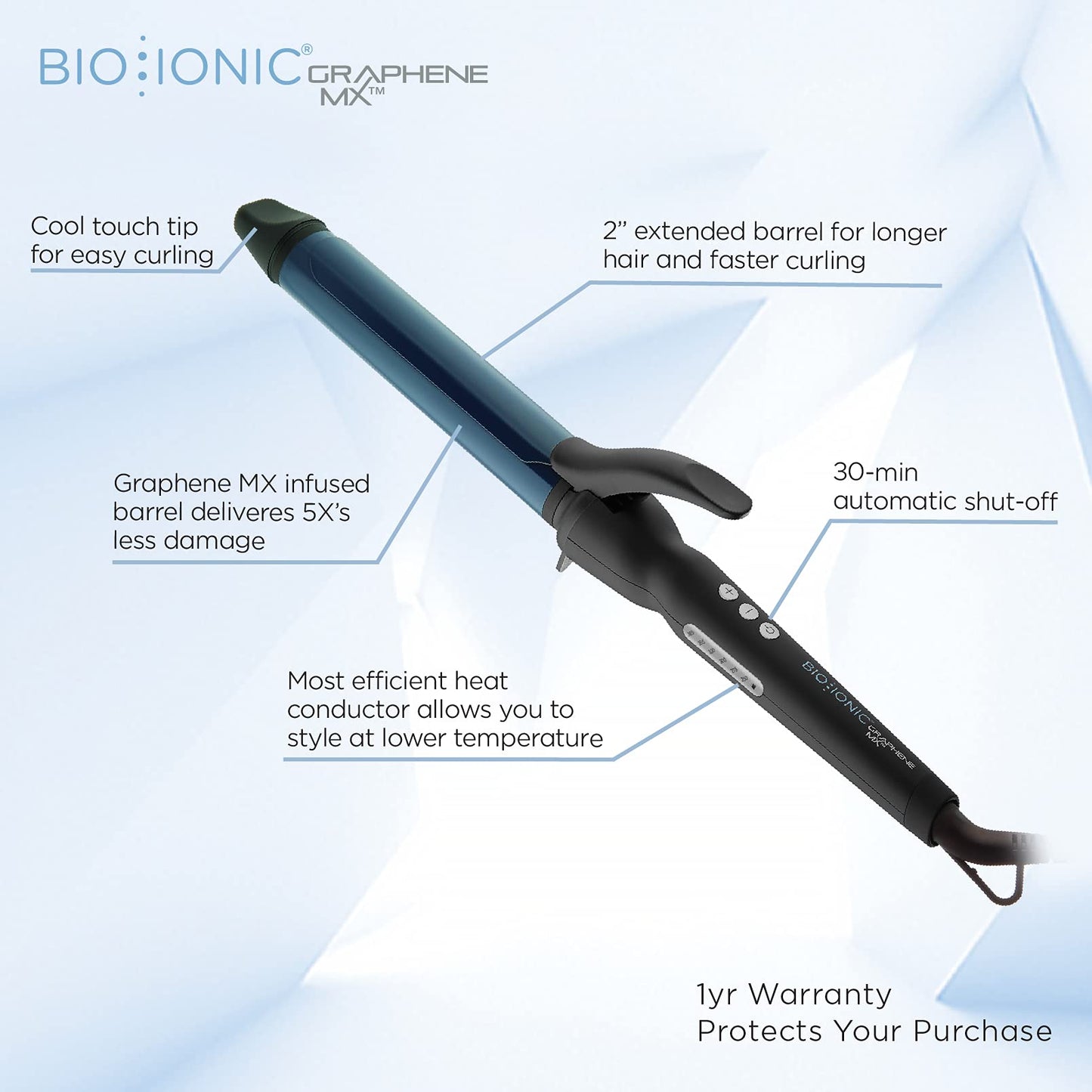 White Smoke BIO IONIC Graphene Curler, 1 lb.