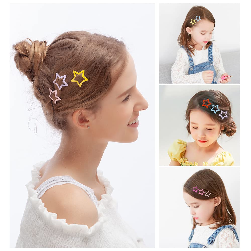 White Smoke KUBOM Candy Color Hair Clips and Non-Slip Metal Snap Hair Accessories for Kids, Girls, Toddlers, and Women -100 PCS