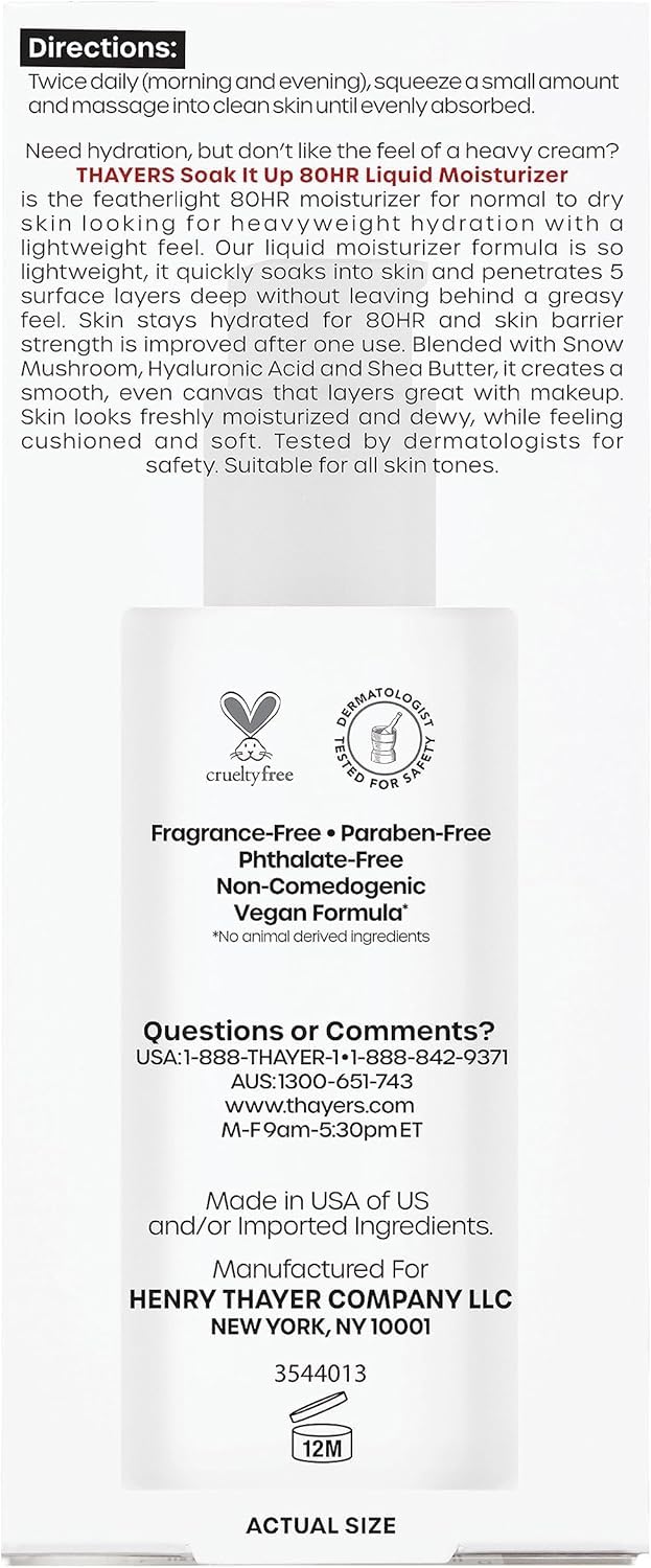White Smoke THAYERS Soak It Up Moisturizer, 2.5 Oz