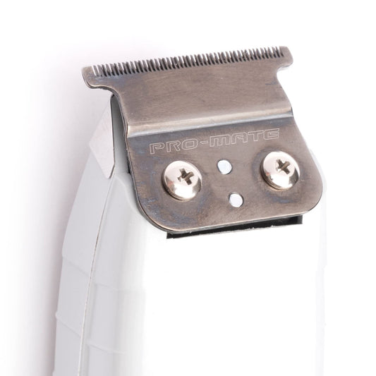 White Smoke Replacement Blade 04521 fits Andis T-Outliner 04780, GTX 04785 (Model GO, GTO) Modified One Hittaz Zero Gap by PRO-MATE w/Free Screws (Black - T Shape)