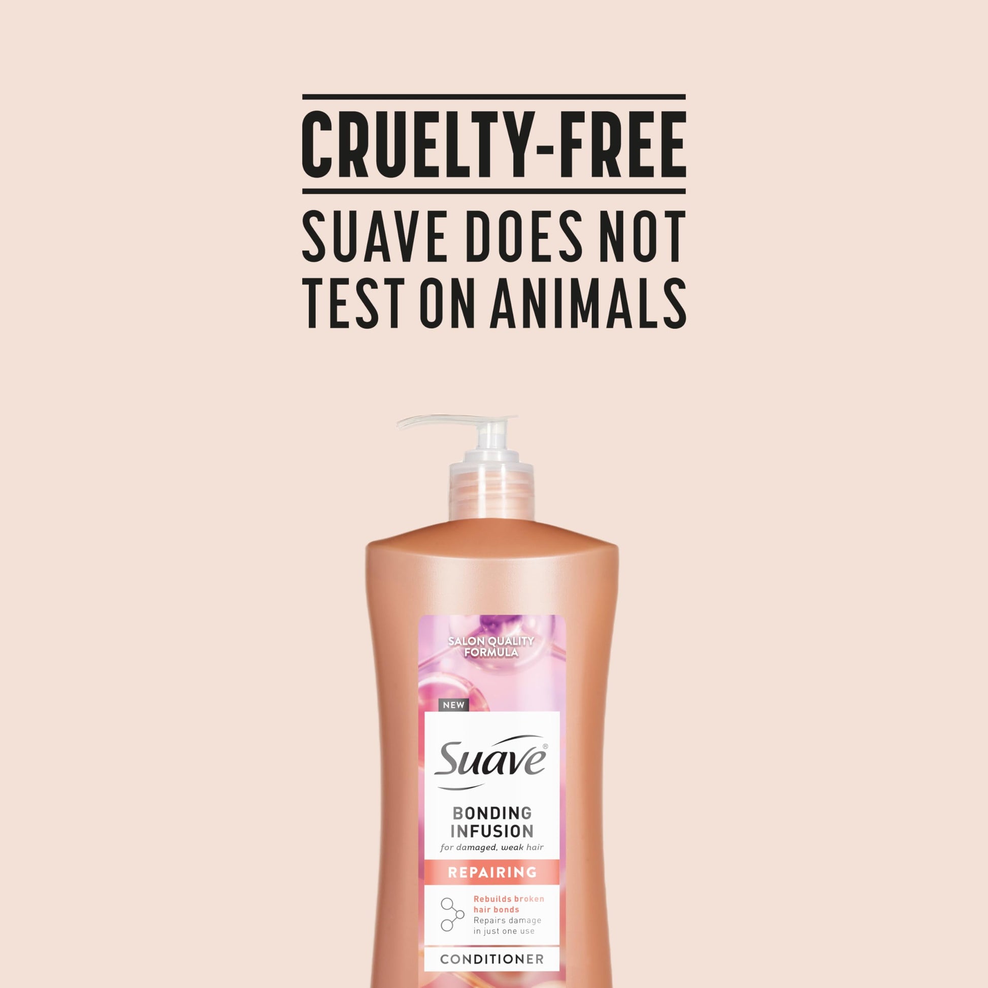 Antique White Suave Bonding Infusion Repairing Conditioner, Infused with Bonding Complex, Restorative for Weak or Damaged Hair, 28oz Pump, 4 Pack