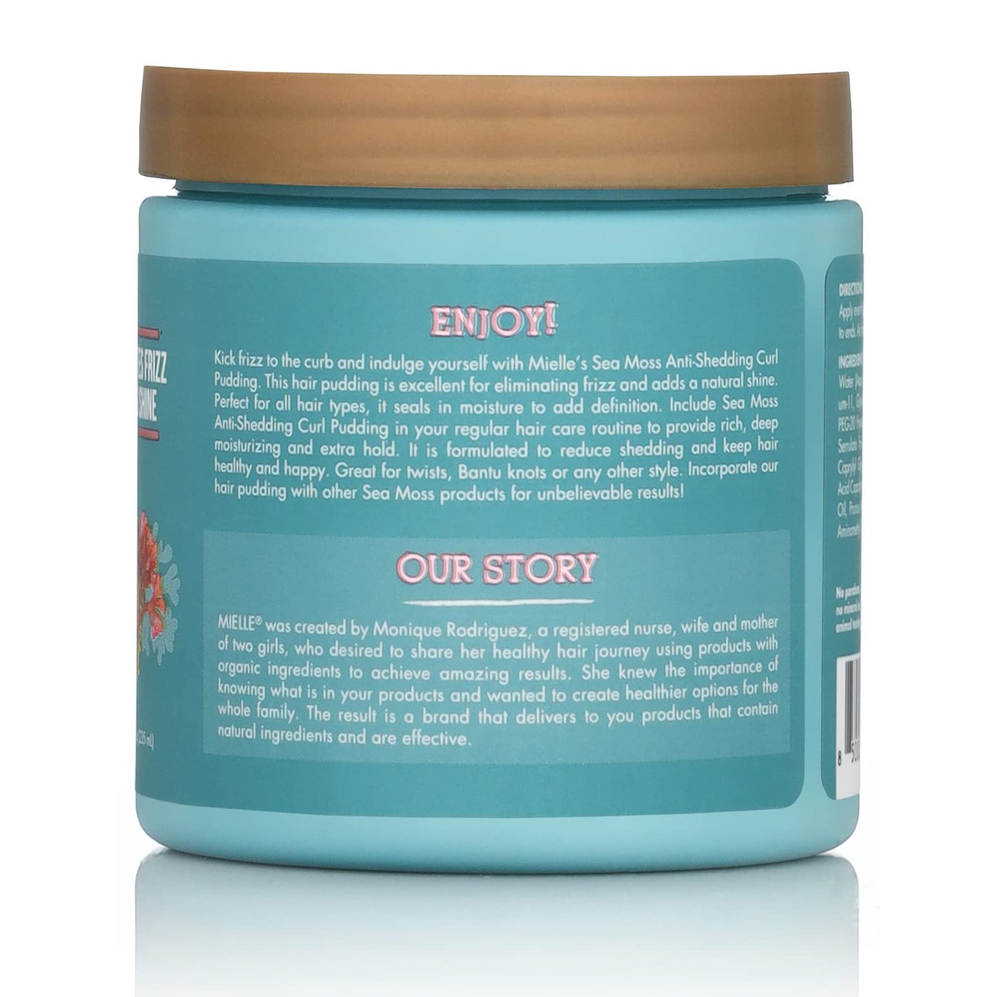 Medium Aquamarine Mielle Organics Sea Moss Anti-Shedding Curl Pudding