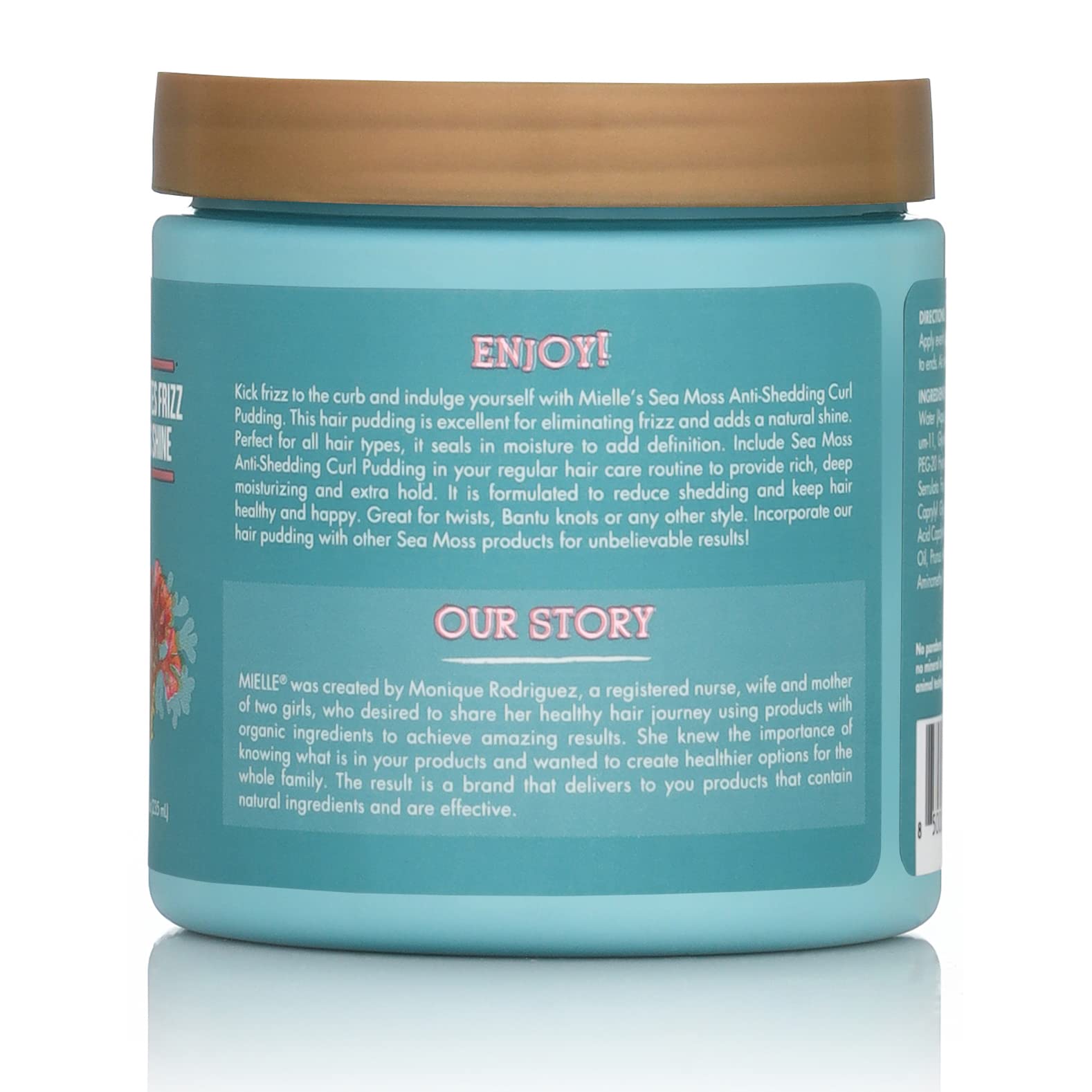 Medium Aquamarine Mielle Organics Sea Moss Anti-Shedding Curl Pudding