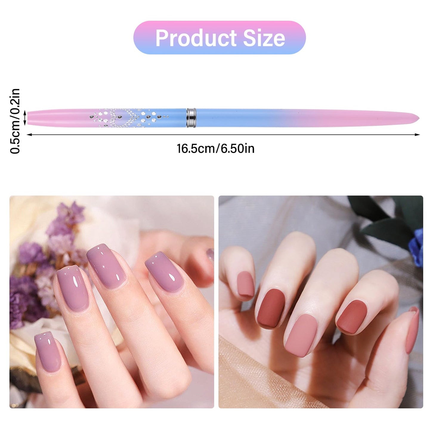 White Smoke INENK for OPI Nail Polish Remover, 3PCS Nail Clean UP Brushes for Cleaning Polish Mistakes on the Cuticles, Acetone Resistant Nail Brush for Nail Art and Designs