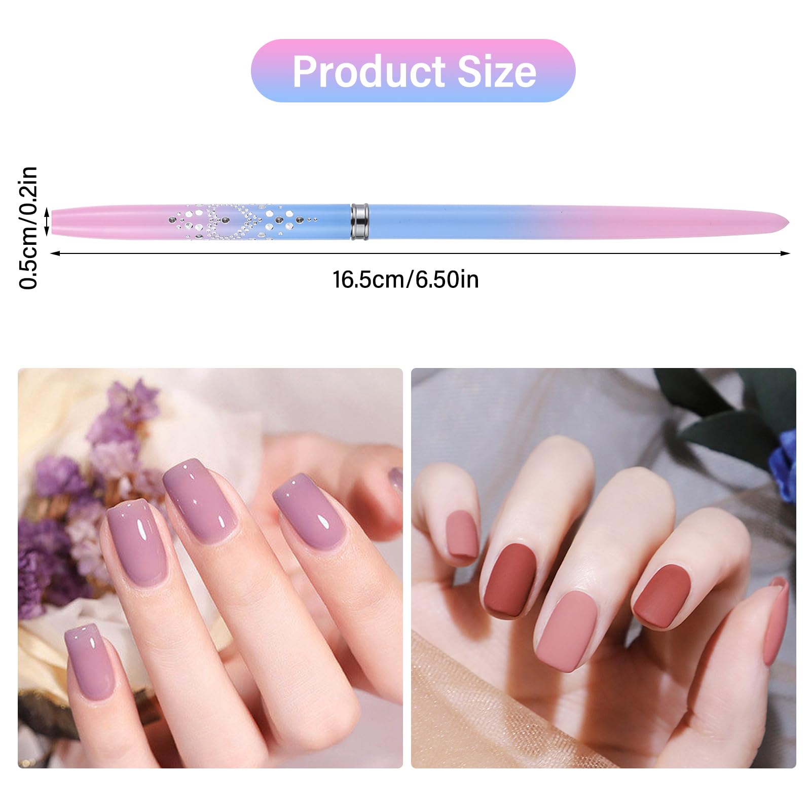 White Smoke INENK for OPI Nail Polish Remover, 3PCS Nail Clean UP Brushes for Cleaning Polish Mistakes on the Cuticles, Acetone Resistant Nail Brush for Nail Art and Designs