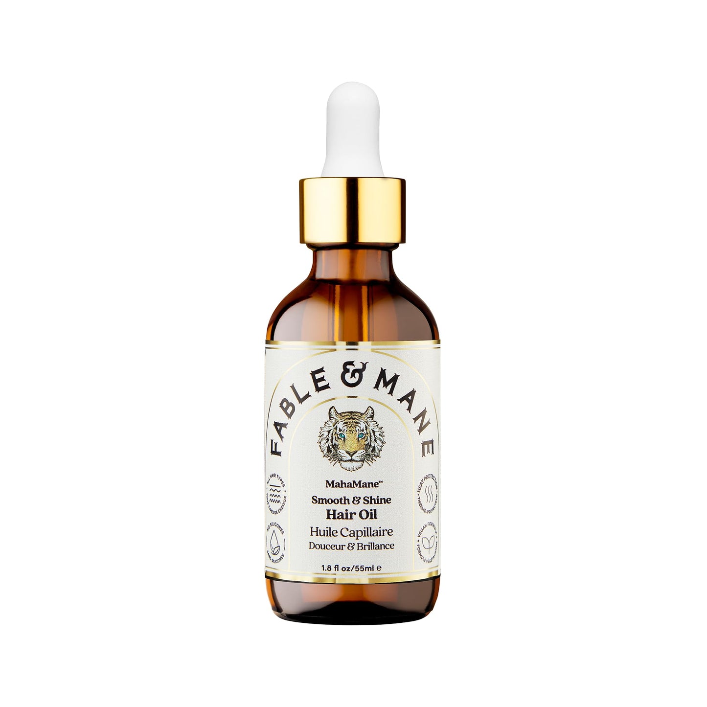White Smoke Fable and Mane MahaMane Smooth & Shine Hair Serum - Protective Oil Treatment for Dry, Damaged Hair. 1.8FL oz