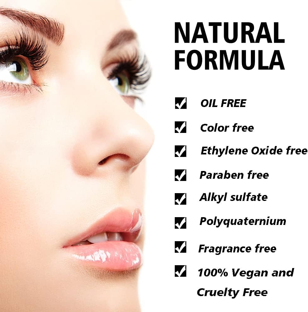 White Smoke Mererke_Pretty Eyelash Extension Shampoo 60 ml + Brush - Eyelid Foaming Cleanser - Sensitive Paraben & Sulfate Free - Eyelash Wash and Lash Bath for Extensions - Salon Use and Home Care