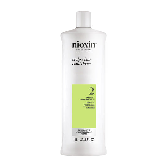 White Smoke Nioxin Scalp + Hair Thickening System 2 Conditioner| For Natural or Untreated Hair with Progressed Thinning| With Niacinamide and Biotin | 33.8 Fl oz.
