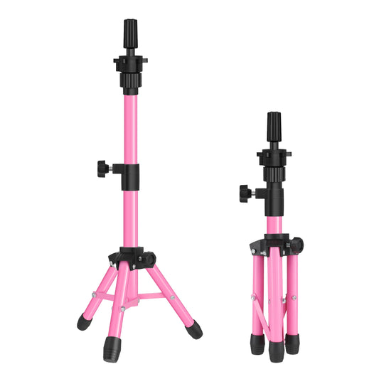 White Smoke AliLeader 25 Inch Mannequin Head Stand Tripod for Mannequin Head Wig Stand Tripod Wig Head Stand for Training Heads and Canvas Block Head (Mannequin Head Not Included,Pink)