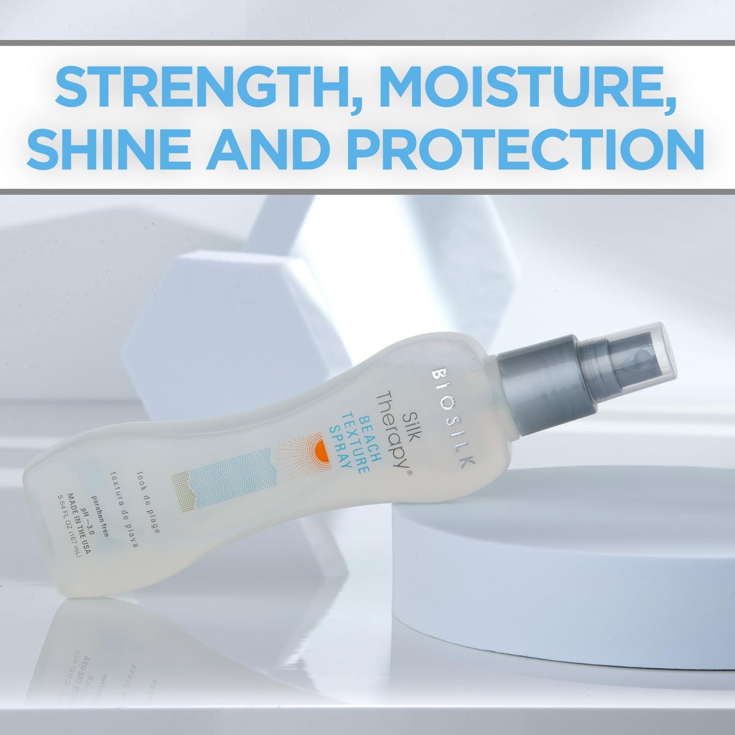 Light Gray BioSilk Beach Texture, Styling Salt Spray for Natural Waves & Texture, Sulfate, Paraben, & Cruelty-Free, 5.64 oz