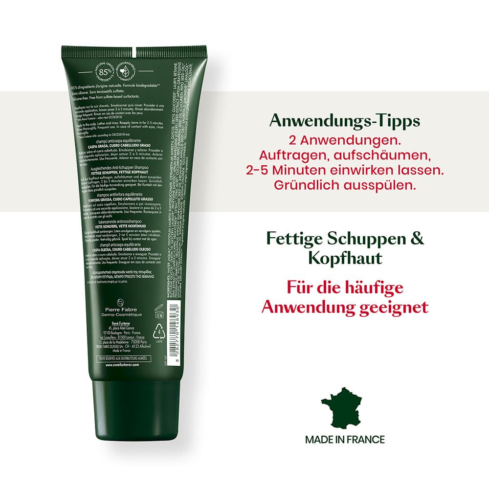 White Smoke Rene Furterer NEOPUR Scalp Balancing Shampoo - For Dry Scalps Prone to Loose Dandruff - With Wild Ginger & Celery Seed - Dermatologist Tested - 5 fl. oz.