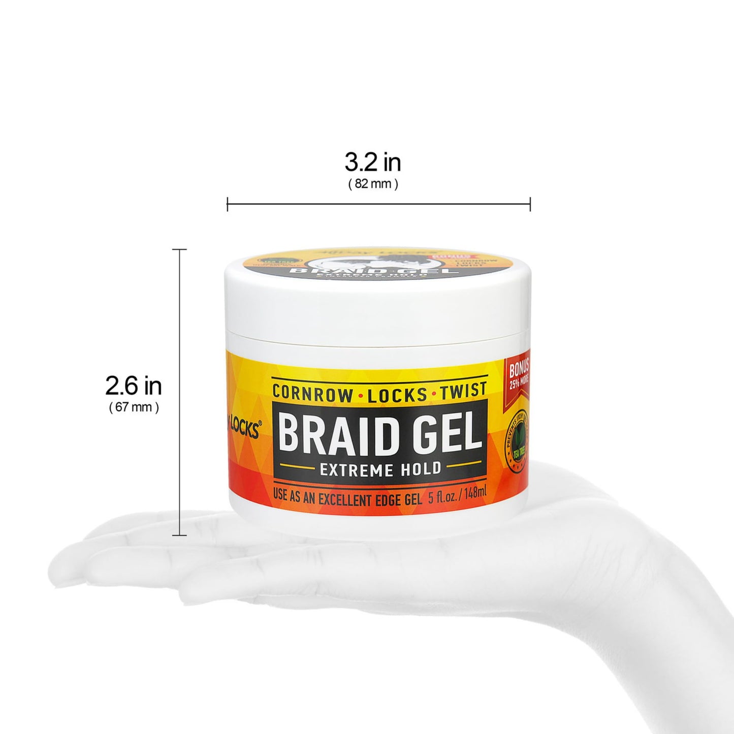White Smoke AllDay Locks Braid Gel Extreme Hold - Braiding Gel for Cornrows, Locks, & Twisting, Moisturizing Edge Control for Women and Men, Natural Formula for Extreme Hold - 5 oz