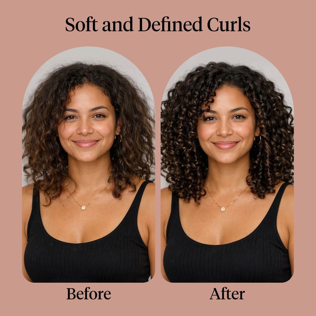 Rosy Brown Kitsch Moisturizing Curl Cream for Curly Hair – Lightweight Curly Hair Products for Men & Women | Defines Curls, Controls Frizz & Boosts Shine | Hydrating Curling Cream - Ideal Gifts for Women
