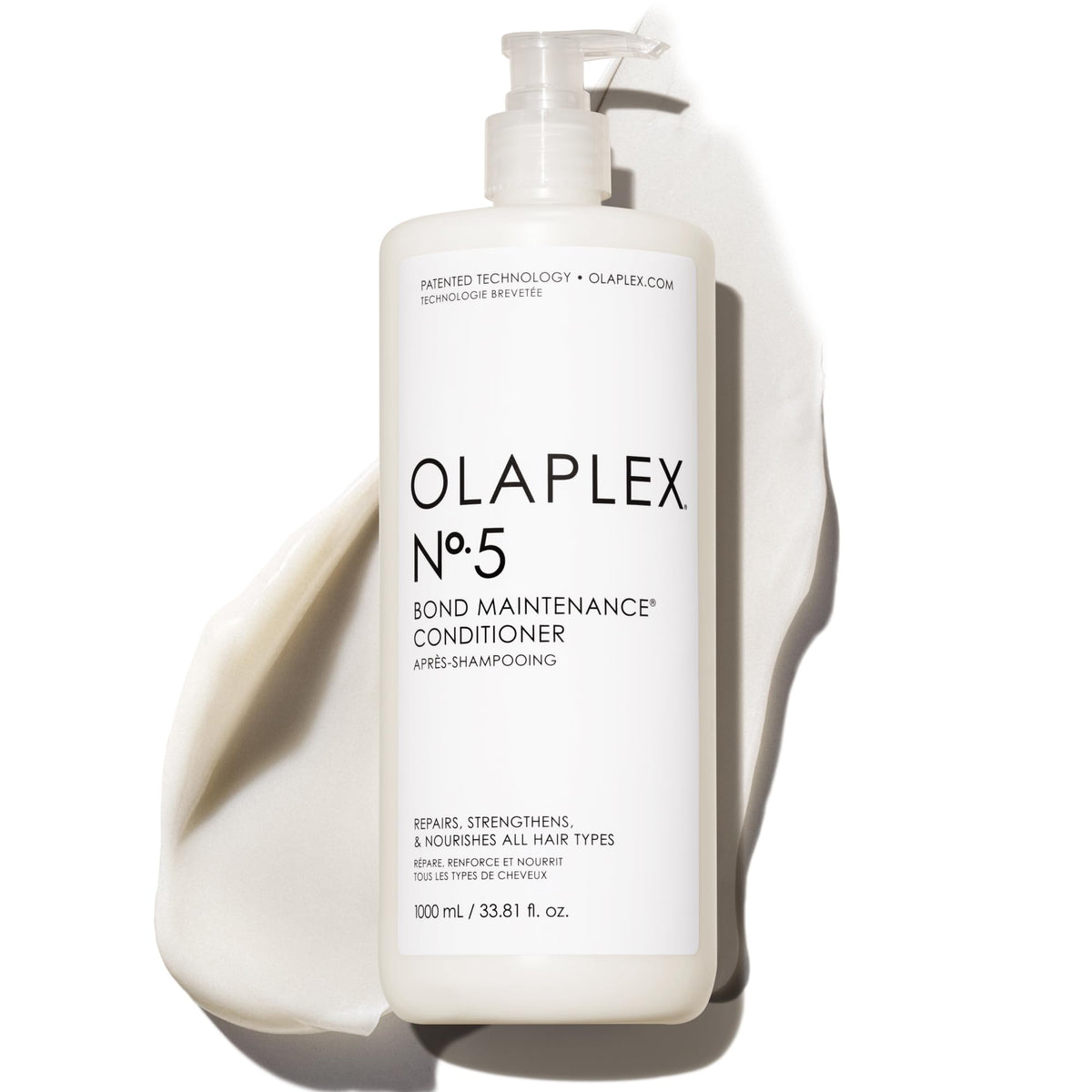 White Smoke Olaplex Nº.5 Bond Maintenance™ Hair Strengthening Conditioner: Repairs Damage & Defend Against Future Breakage | Reduce Frizz | For Coily, Curly, Straight, and Wavy, 1000 mL / 33.81 Fl. Oz.