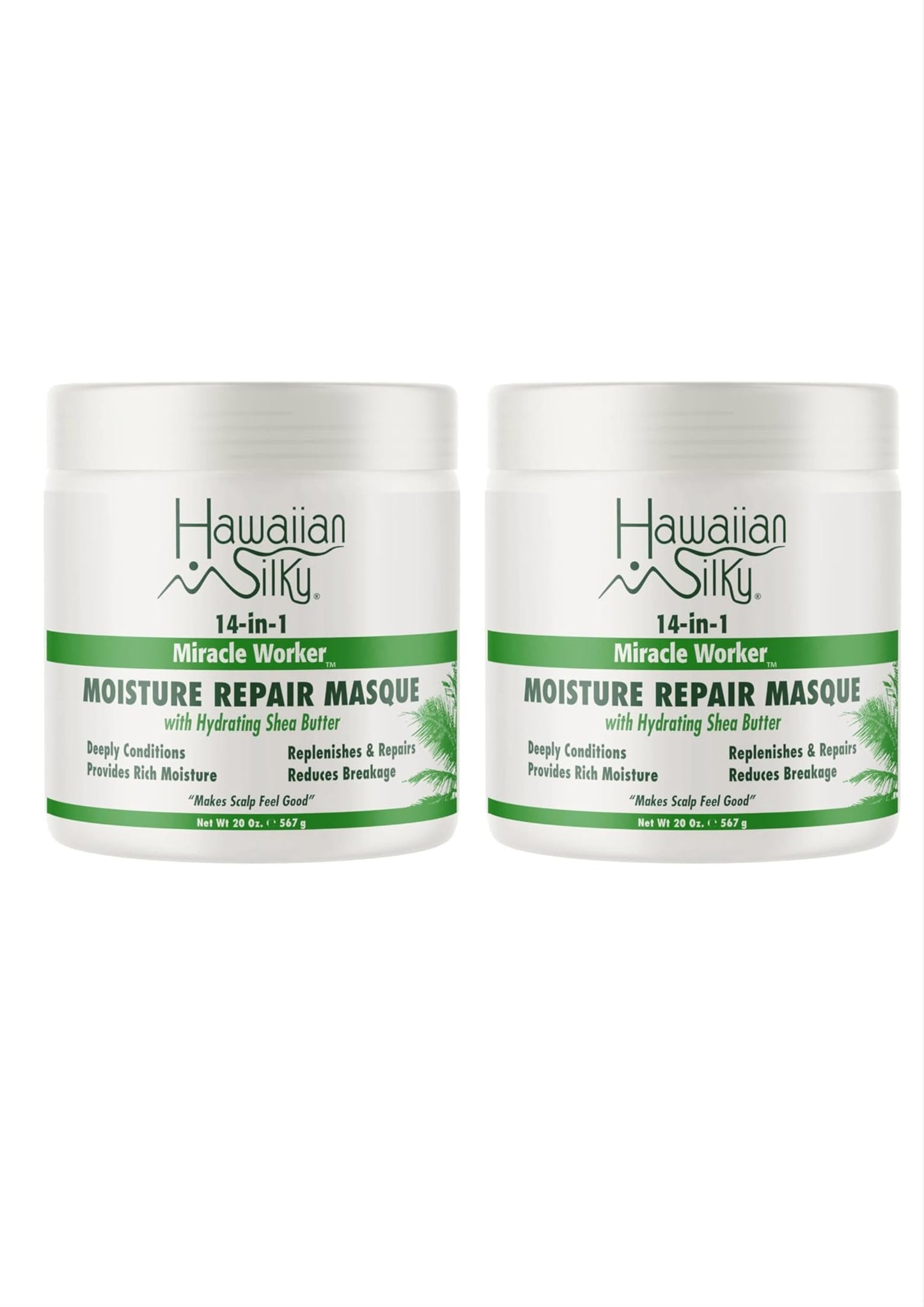 Lavender Hawaiian Silky 14-in-1 Miracle Worker | Moisture Repair Masque w/Hydrating Shea Butter 20 oz (Pack of 2)