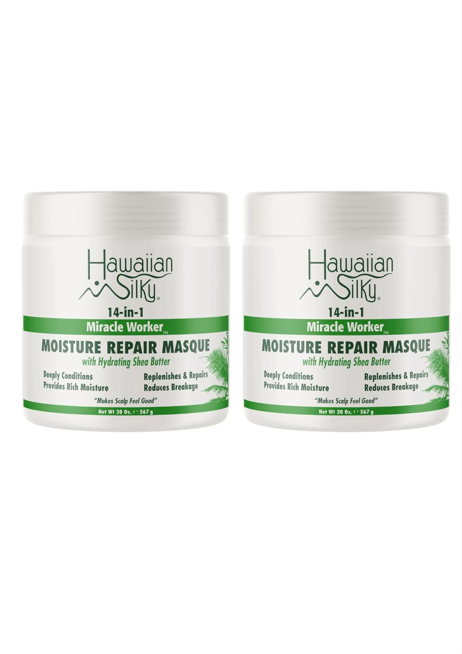 Lavender Hawaiian Silky 14-in-1 Miracle Worker | Moisture Repair Masque w/Hydrating Shea Butter 20 oz (Pack of 2)