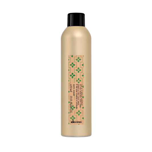 Tan Davines This Is A Medium Hairspray, Easy To Brush Out, No Residue, Medium Hold Hairspray For All Hair Types, 12 Fl. Oz.
