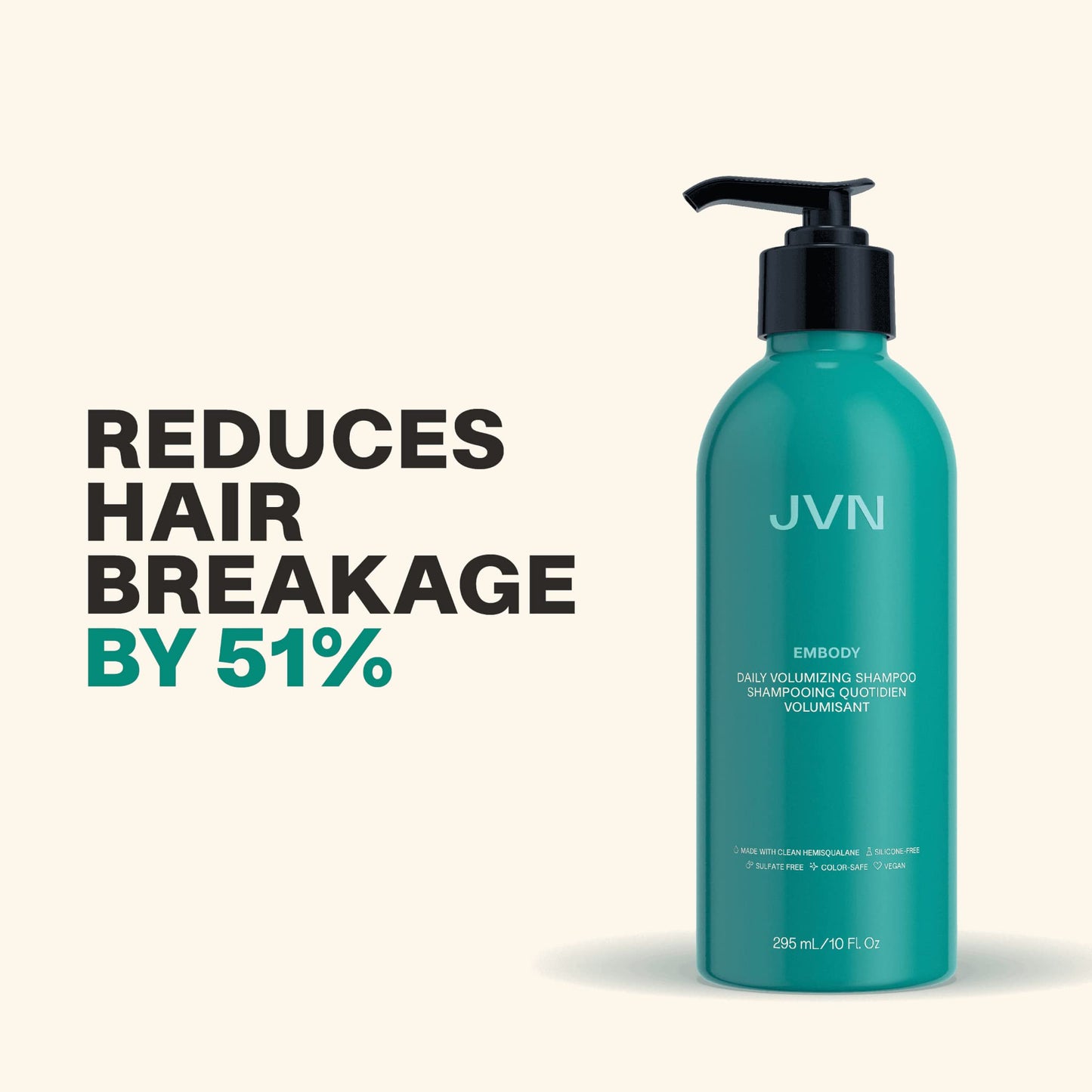 Seashell JVN Embody Volumizing Shampoo, 10 Fl Oz, Color Safe Clarifying Shampoo for Build up, Adds Fullness, Moisture and Restores Shine, Hair Care for Women and Men, Non-Toxic, Silicone and Sulfate Free