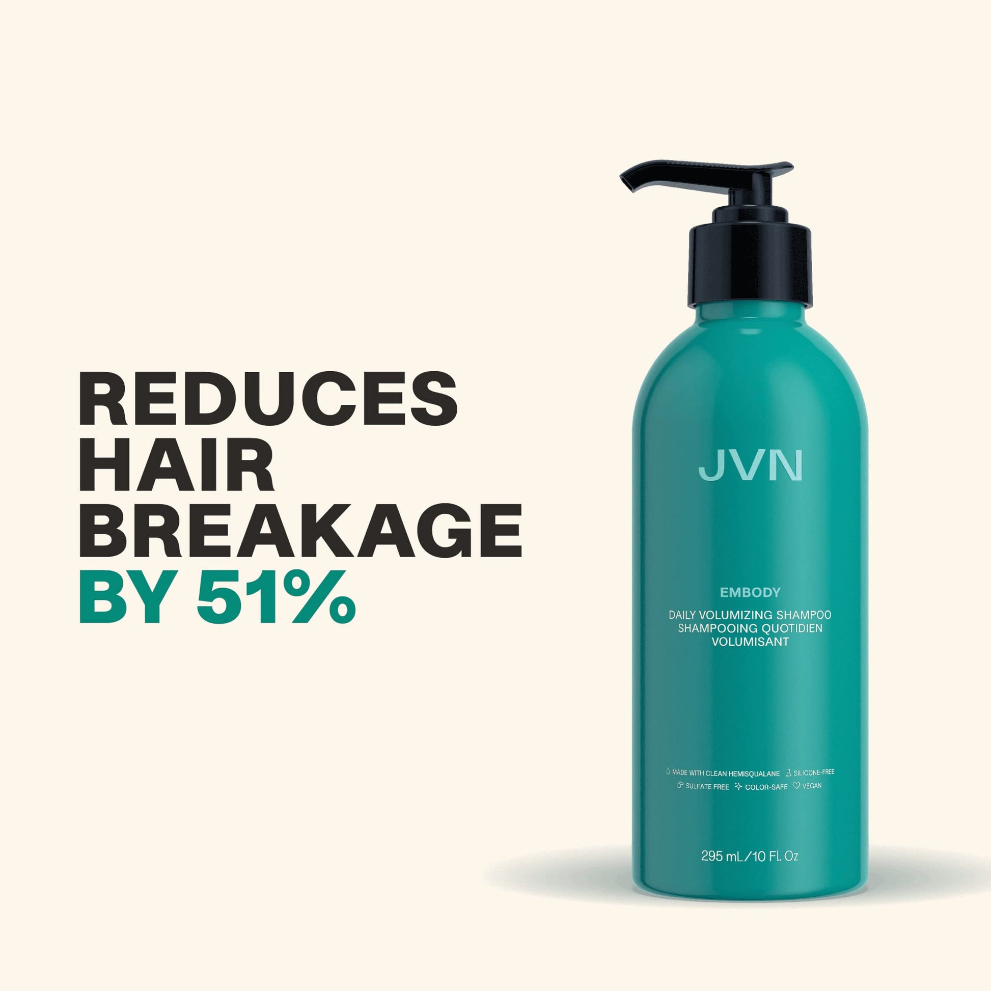 Seashell JVN Embody Volumizing Shampoo, 10 Fl Oz, Color Safe Clarifying Shampoo for Build up, Adds Fullness, Moisture and Restores Shine, Hair Care for Women and Men, Non-Toxic, Silicone and Sulfate Free