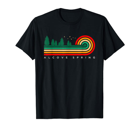 White Smoke Evergreen Vintage Stripes Alcove Spring, Kansas T-Shirt
