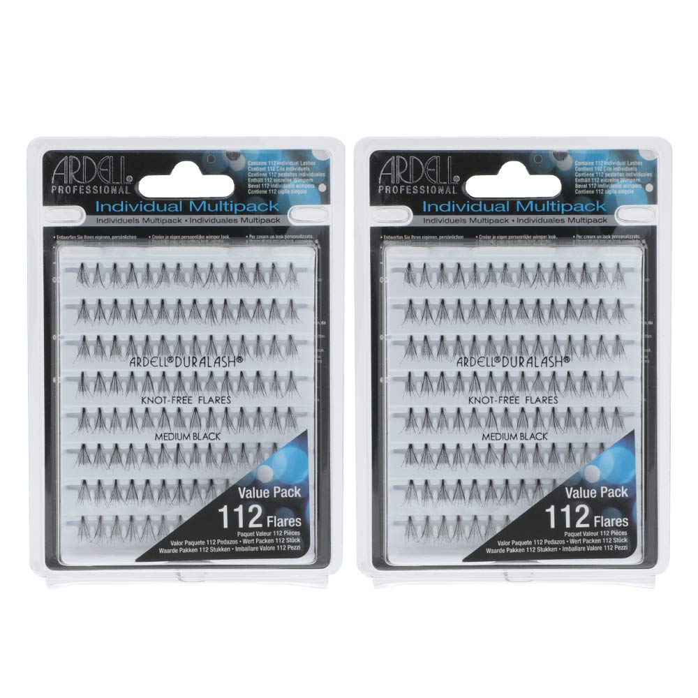 Dark Gray Ardell False Eyelashes Multipack Knot-Free Individuals Medium Black, 2-Pack