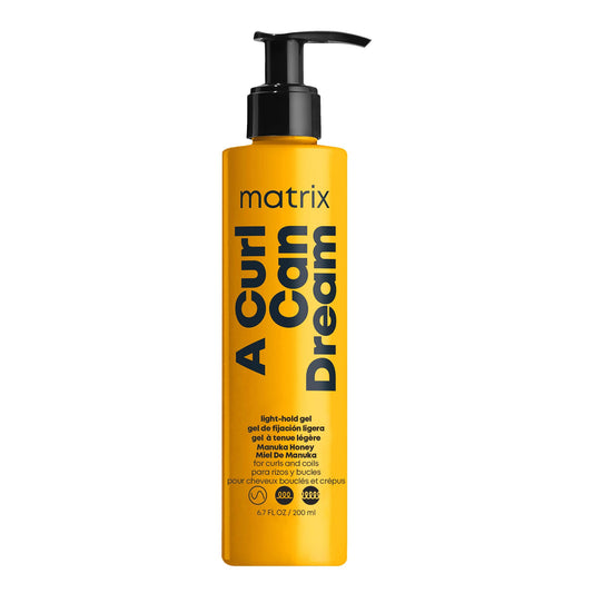 White Smoke Matrix A Curl Can Dream Light Hold Gel For Curly, Coily, & Wavy Hair - Controls Frizz and Defines Curls Without Flaking or Crunch, Silicone, Sulfate & Paraben-Free, Salon Styling Gel
