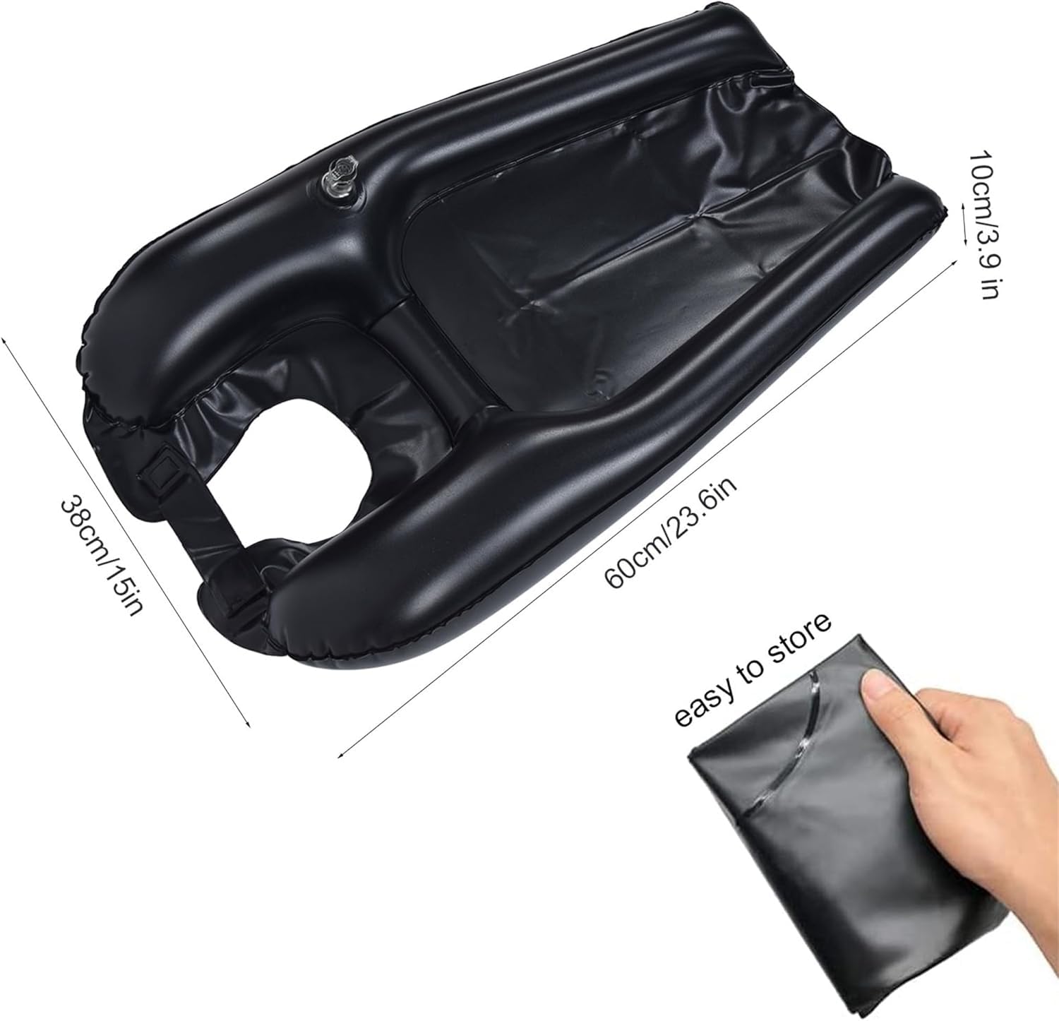 White Smoke Portable Shampoo Bowl with Inflator,Hair Washing Station for Kids,Inflatable Hair Washing Basin for Sink at Home,Outdoors Or The Hospital, for Handicapped,Child, Seniors, Pregnancy, Bedridden Patient