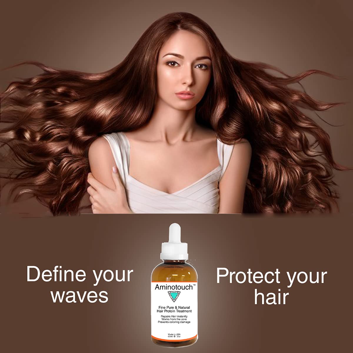 Dark Olive Green Aminotouch Natural Pure Protein Treatment - Collagen and Keratin Rescue Shot for Long Hair Growth, Damage Repair, Split Ends Prevention, and Hair Strengthening