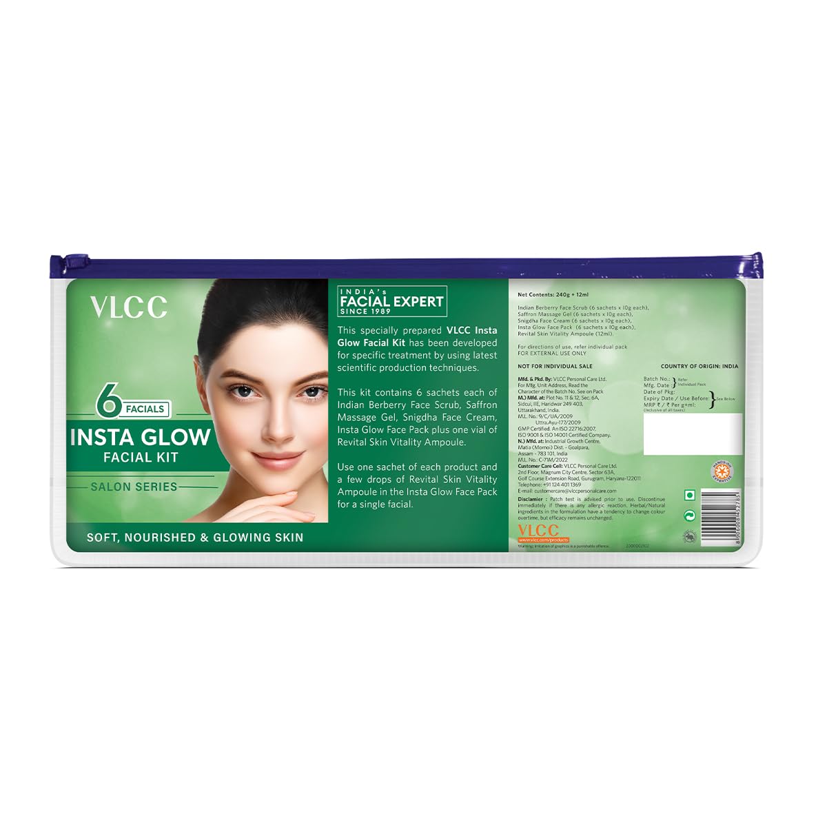 Sea Green VLCC Salon Series Instaglow Facial Kit (6 Facials)(240gm+12ml)